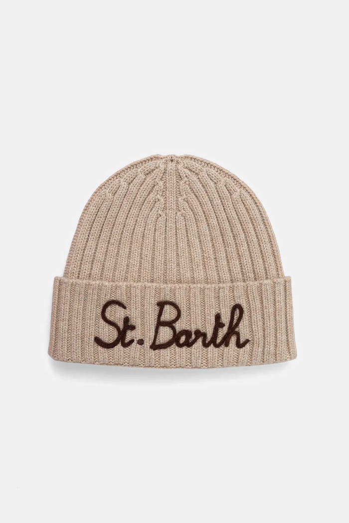 Вълнена шапка MC2 Saint Barth бежов WENG001