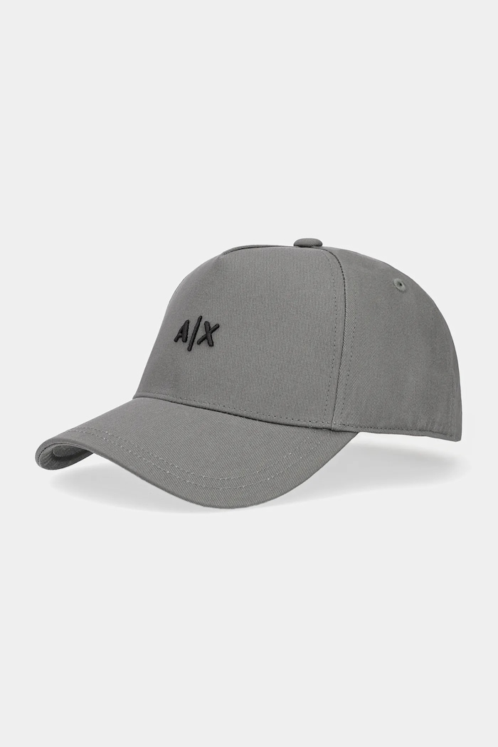 Armani Exchange czapka z daszkiem męska bawełniana aplikacja brązowy 954112.CC571