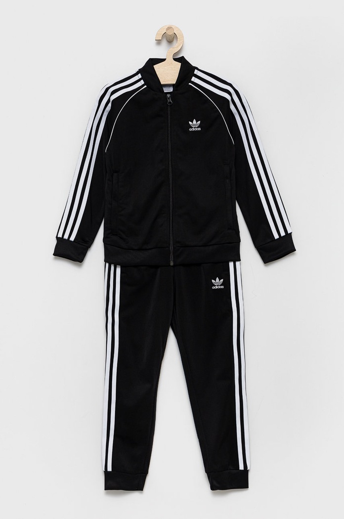 Dječja trenirka adidas Originals bez uzorka crna H25260