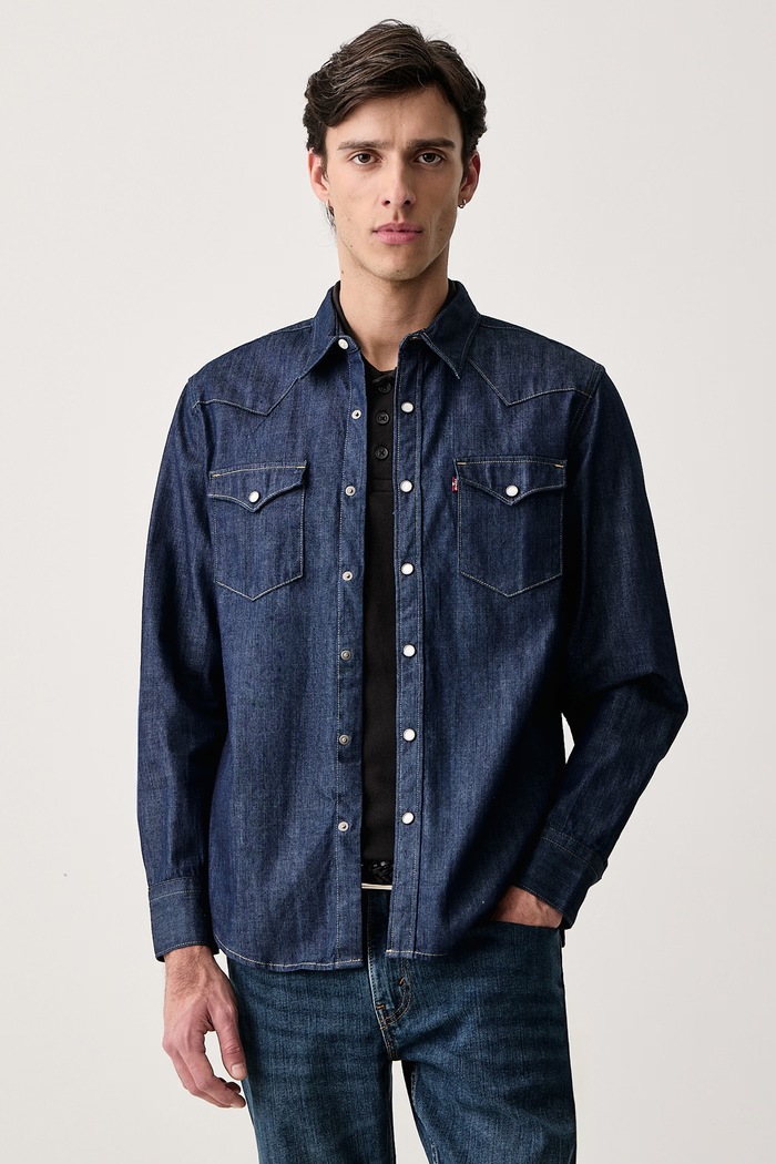 Ρούχα Levi's Πουκάμισο ανδρικό ντένιμ 85744.0000 σκούρο μπλε