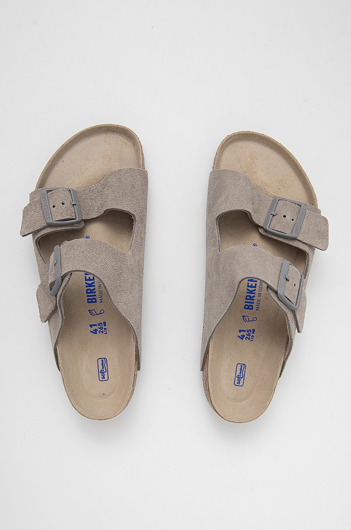 Birkenstock Klapki zamszowe Arizona szary 1020507.Stone.Coin