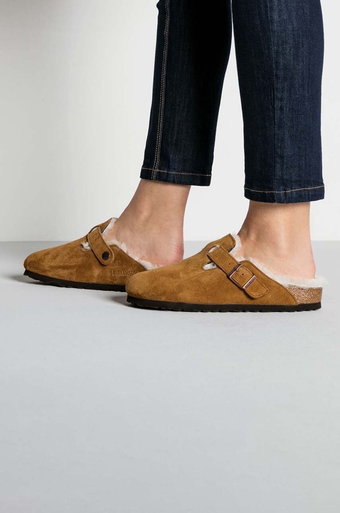 Birkenstock Kapcie zamszowe 1001140.Sheepskin.Mink