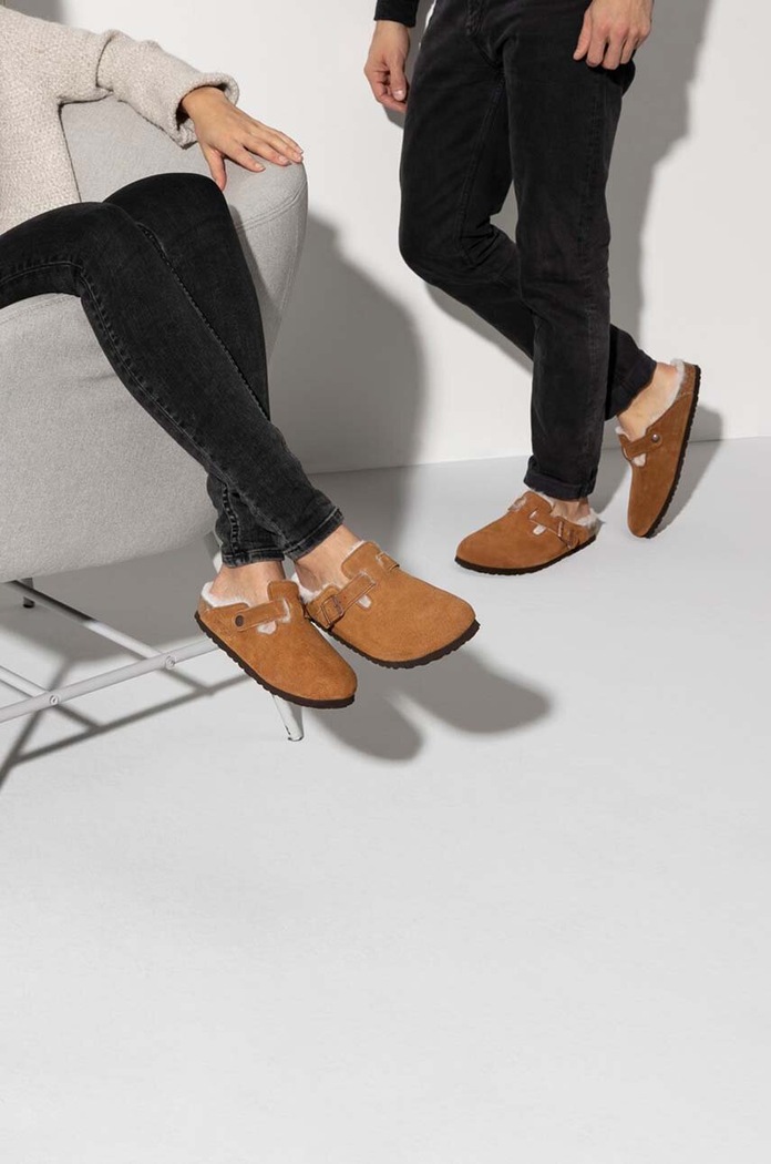 Birkenstock Kapcie zamszowe 1001140.Sheepskin.Mink