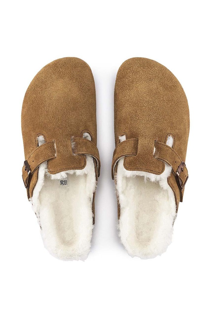 Semišové papuče Birkenstock Boston 1001141.Sheepskin.Mink