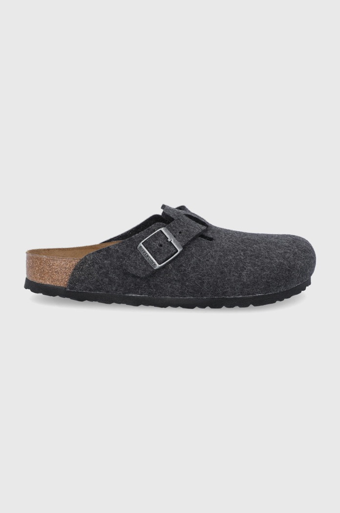 Μάλλινες παντόφλες Birkenstock Boston loungewear γκρί 160371.Anthracite