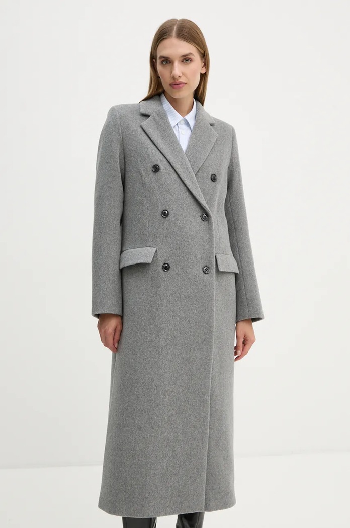 Samsoe Samsoe Palton de lana F20400075 gri AW25