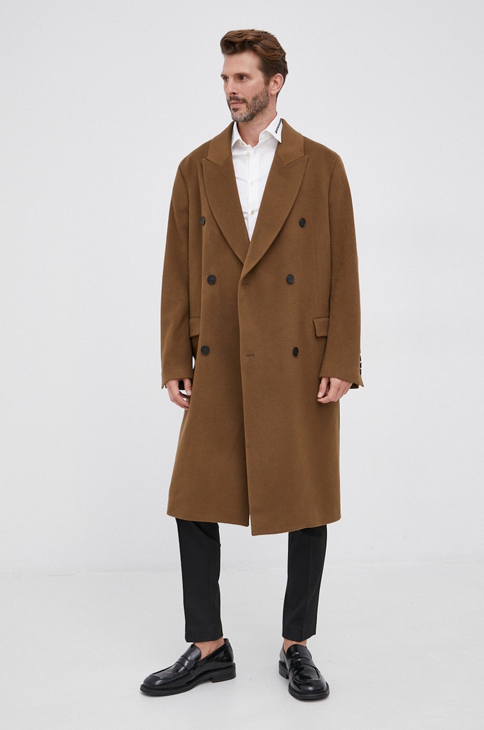 Drykorn Płaszcz wełniany 45223.1202 brązowy AW21