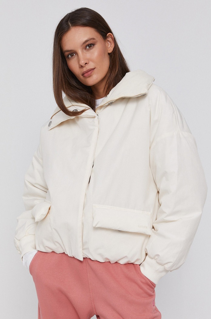 Oboustranná péřová bunda Levi's bez kapuce bílá A0689.0003