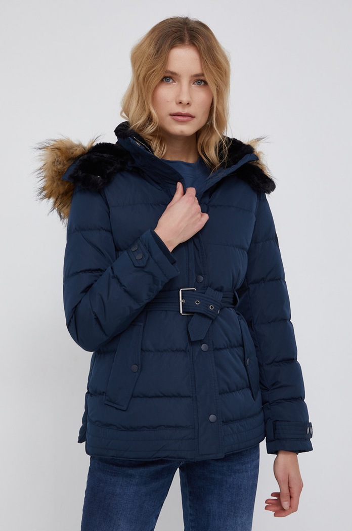 Páperová bunda Pepe Jeans FRIDA zateplené tmavomodrá PL401962.594