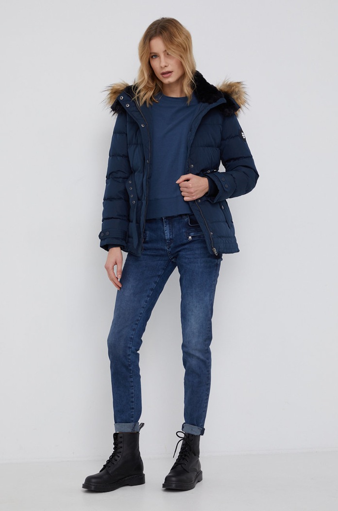 Páperová bunda Pepe Jeans FRIDA PL401962.594 tmavomodrá AW21