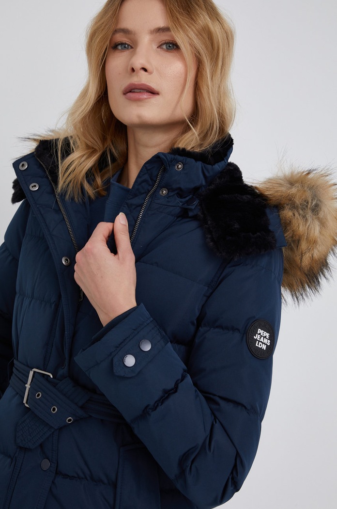 Páperová bunda Pepe Jeans FRIDA tmavomodrá PL401962.594