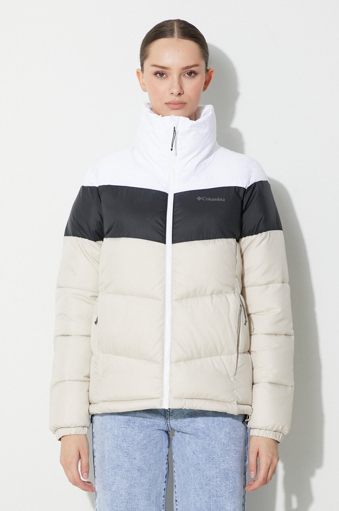 Columbia kurtka Puffect Color Block Jkt bez kaptura beżowy 1955101