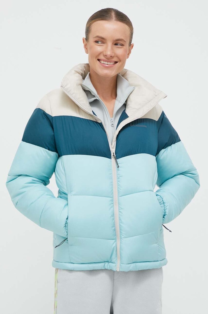 Bunda Columbia Puffect Color Block Jkt s podšívkou tyrkysová 1955101