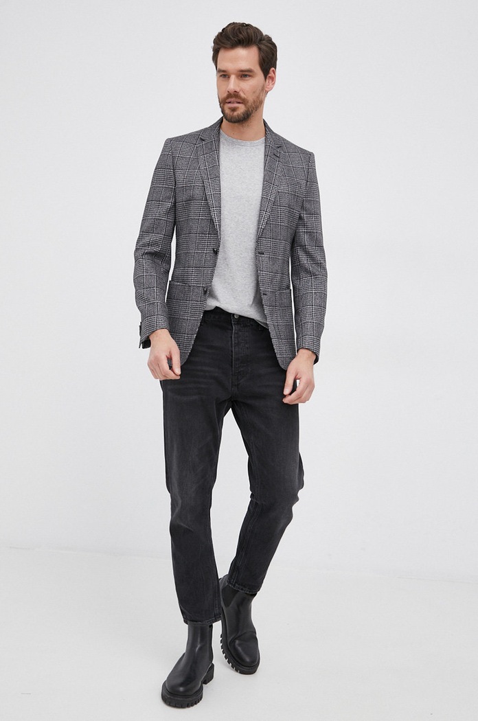 BOSS Marynarka z domieszką wełny 50459986 50459986 czarny AW21
