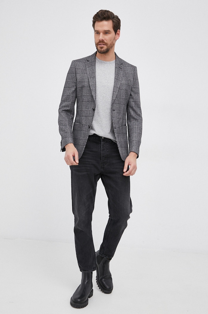 BOSS Marynarka z domieszką wełny 50459986 50459986 czarny AW21