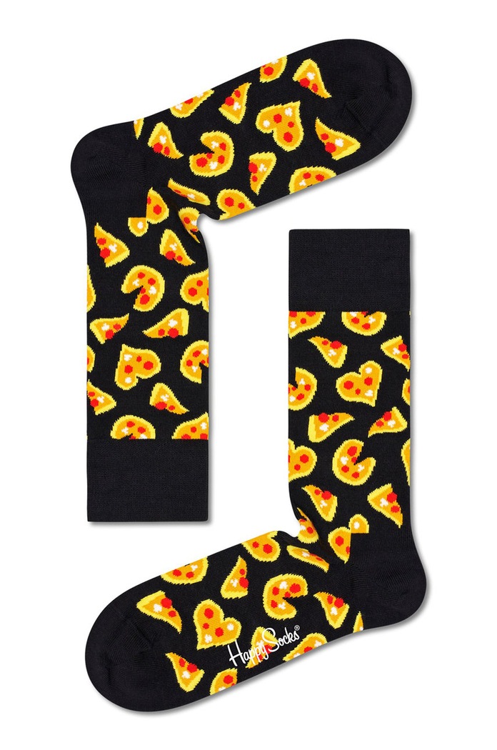 Ponožky Happy Socks Pizza Love dlouhé ponožky černá PLS01.9300