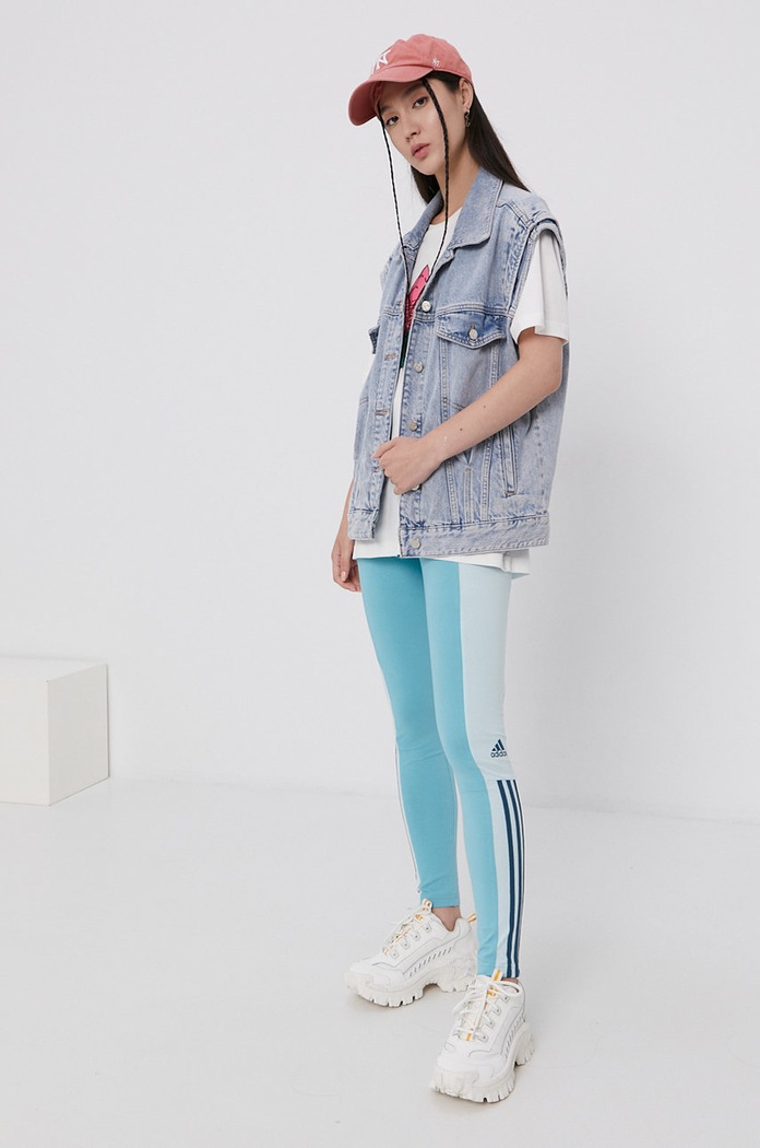 Legíny adidas GS6326 GS6326 tyrkysová AW21