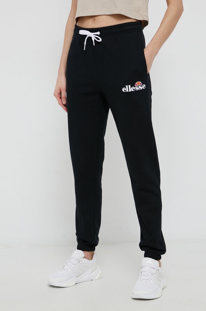 Hlače Ellesse bez uzorka crna SGK13459