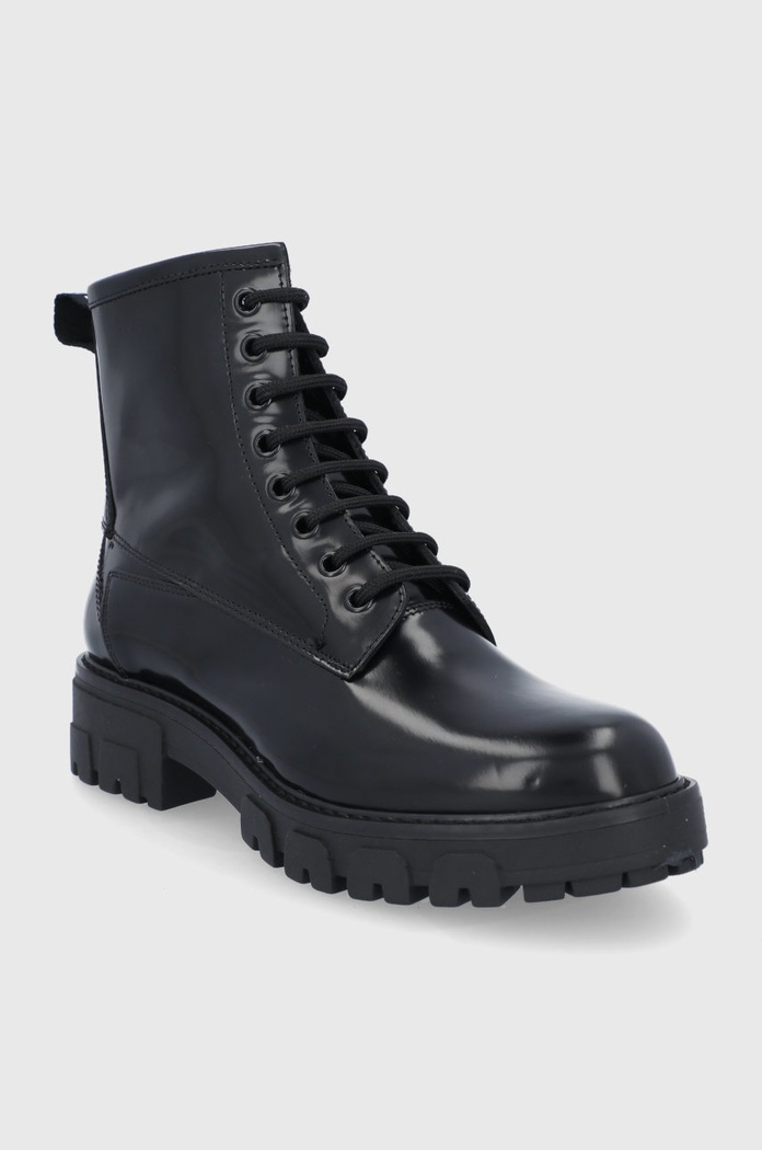 HUGO Botki skórzane Axel Bootie-A 50461864.001 50461864.001 czarny AW21