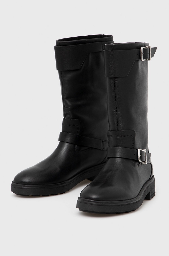 Kožené čižmy Calvin Klein HW0HW00598 čierna AW21