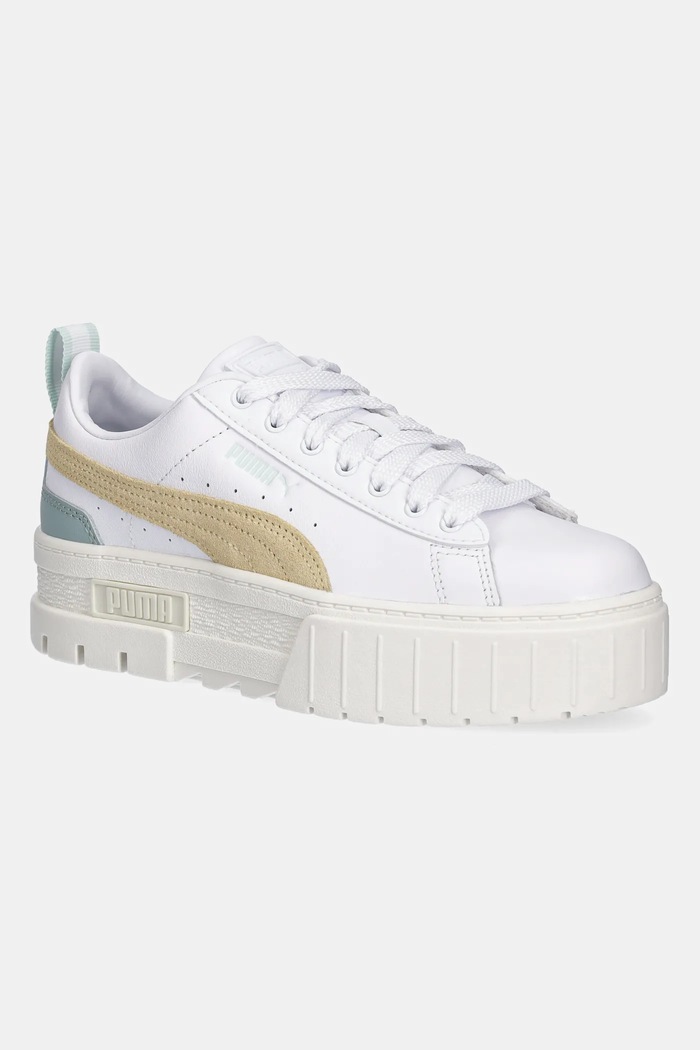 Topánky Puma Mayze Lth imitácia kože biela 381983