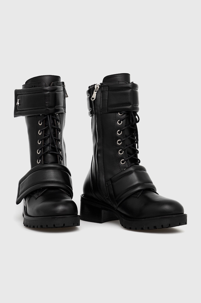 Δερμάτινα workers Patrizia Pepe 2VA283.K103 μαύρο AW21