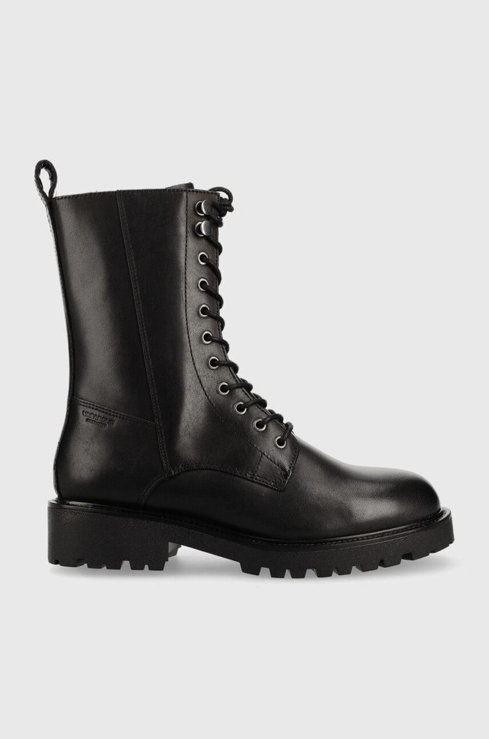 Usnjeni nizki škornji Vagabond Shoemakers Kenova Ravna črna 5257.001.20