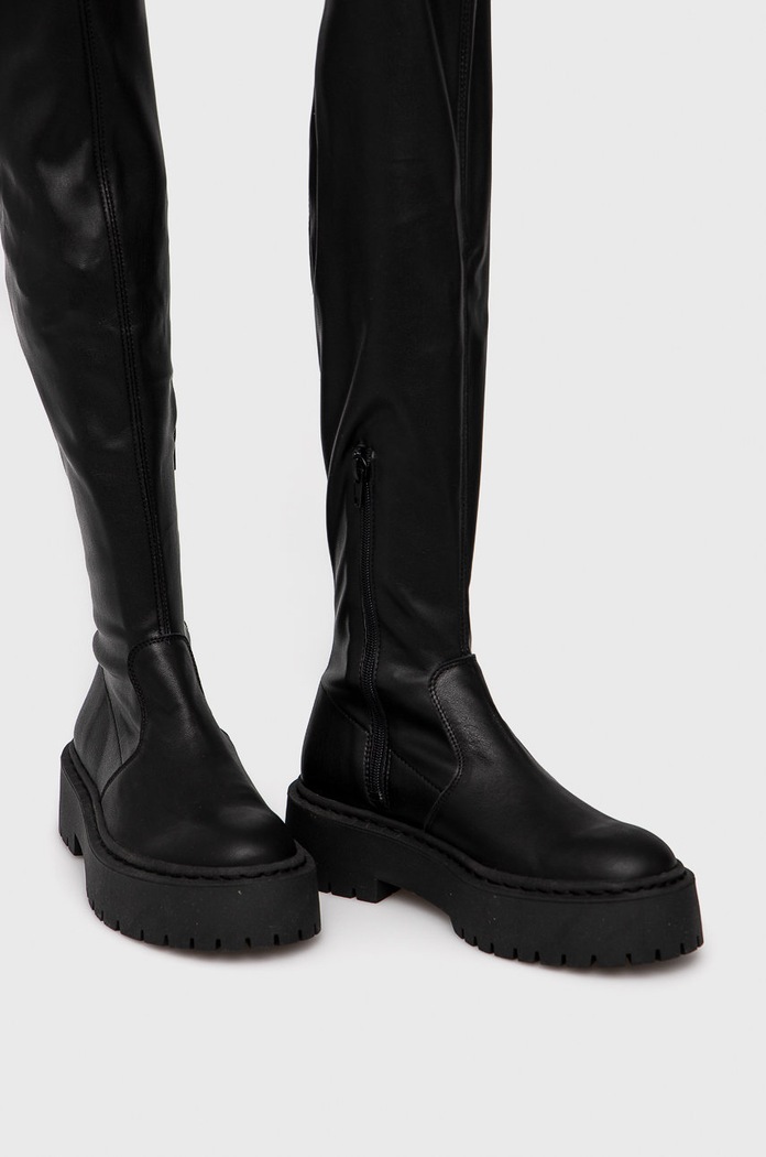 Steve Madden Kozaki skórzane Esmee Boot SM11001585.BLACK czarny AW22