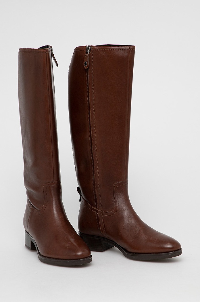 Kožené kozačky Geox D FELICITY D04G1A.00043.FELI.BROWN hnědá AW21