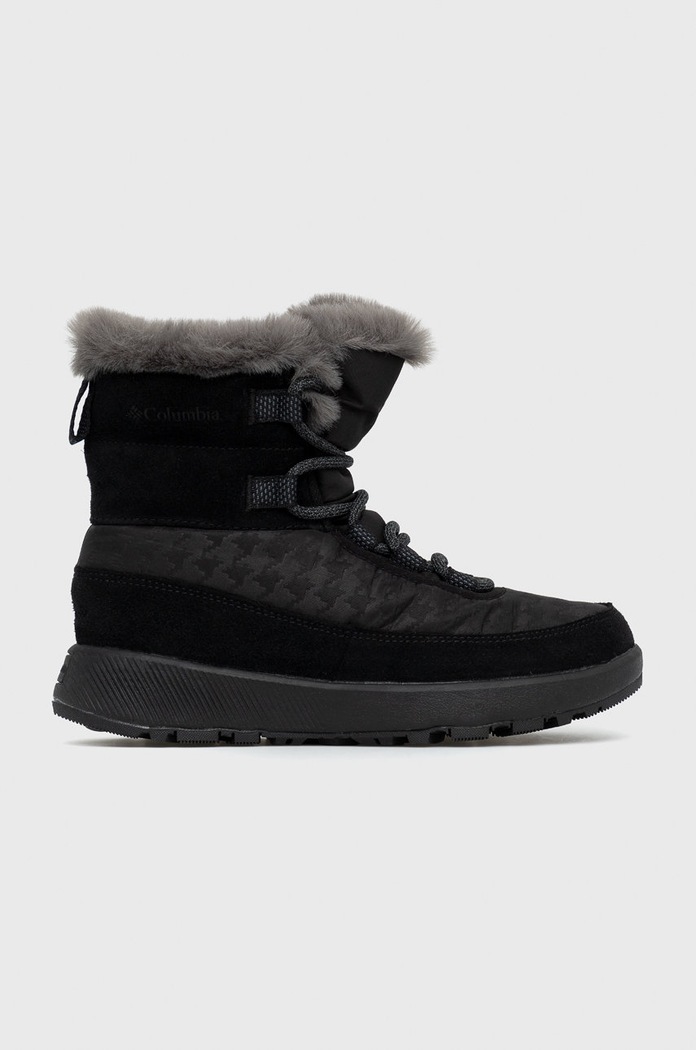 Snehule Columbia SLOPESIDE PEAK LUXE imitácia semišu čierna 1979551