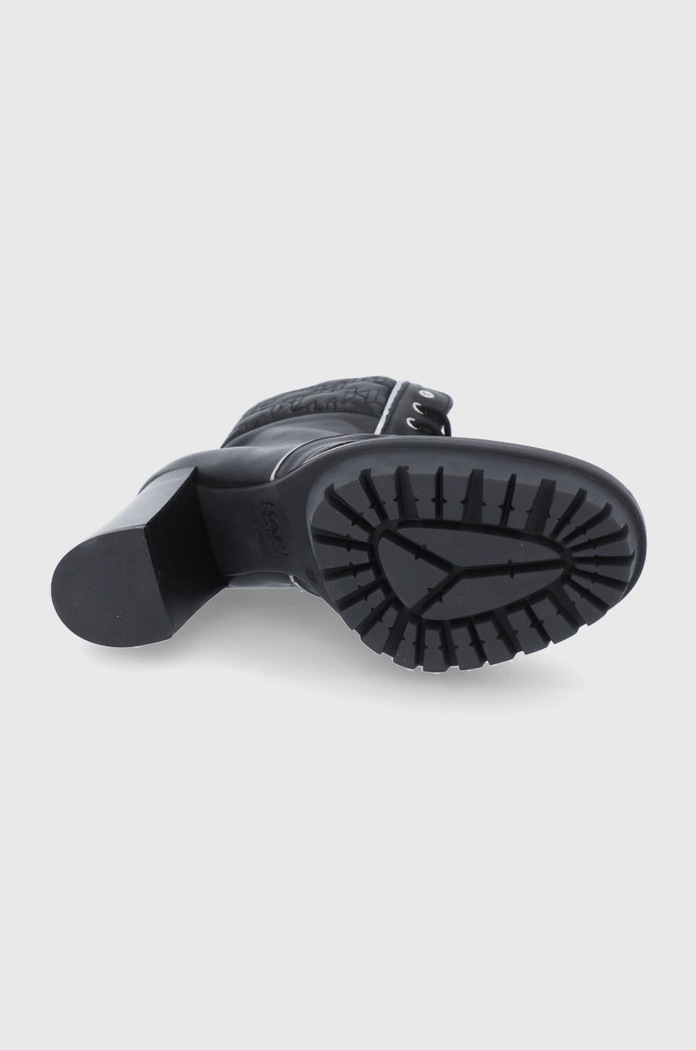 Karl Lagerfeld Botki skórzane Voyage IV KL30140.Black.Lthr KL30140.Black.Lthr czarny