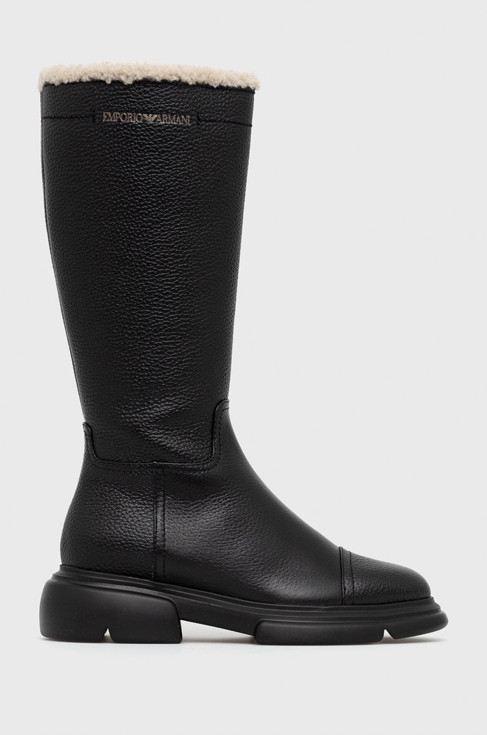 Kožené čižmy Emporio Armani usňová koža čierna X3O213.XF538.BLACK