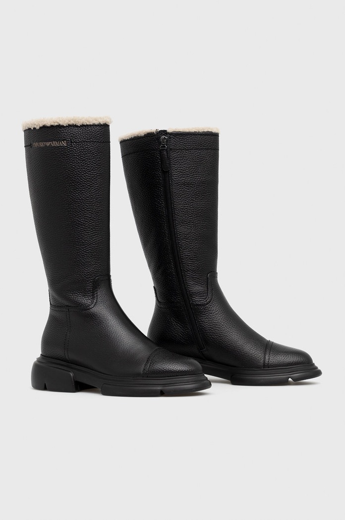 Kožené čižmy Emporio Armani X3O213.XF538.BLACK čierna AW21