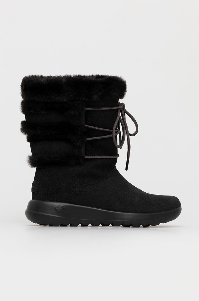 Skechers Śniegowce zamszowe ocieplane czarny 144020.D