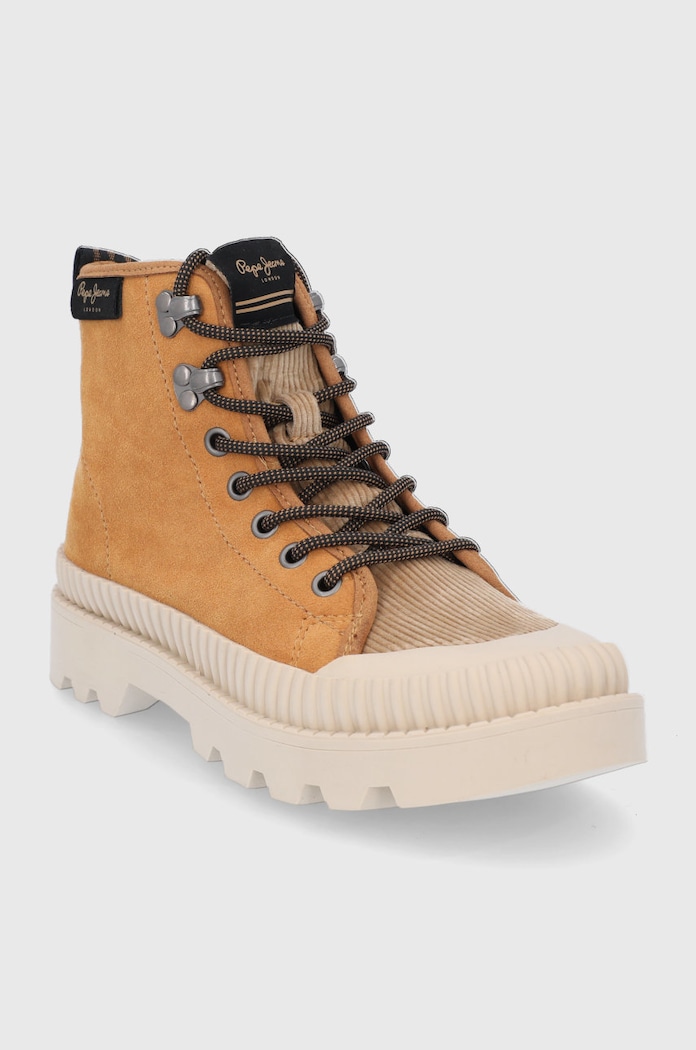 Pepe Jeans Botki zamszowe Ascot Desert PLS50429 brązowy AW21