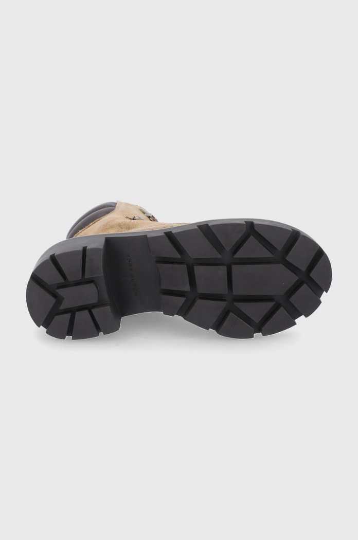 Tory Burch Botki zamszowe Lug Sole Hiker 85490.200 brązowy