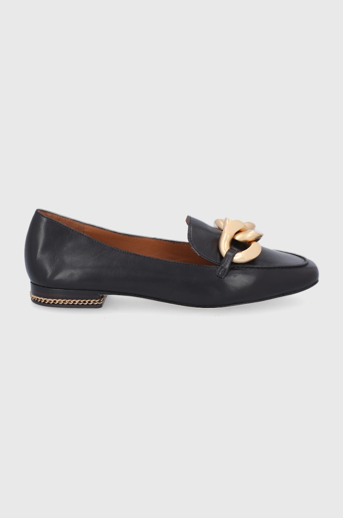 Usnjeni mokasini Tory Burch Zrnato usnje rjava 86600.200