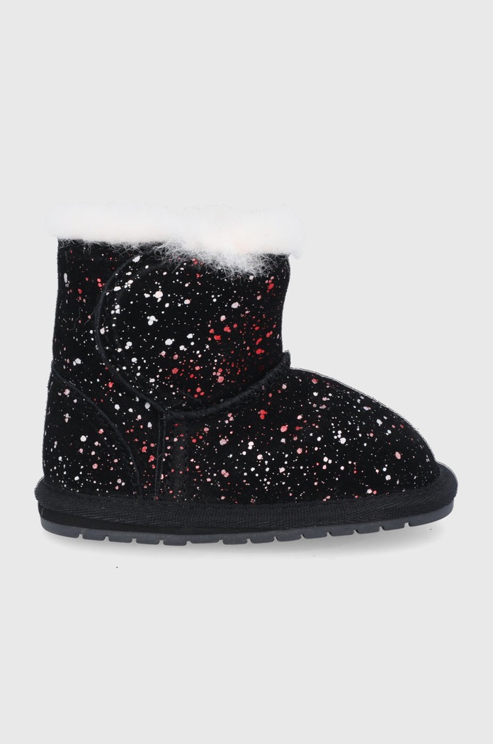 Emu Australia Śniegowce zamszowe dziecięce Toddle Galaxy ocieplane czarny B12660.Black