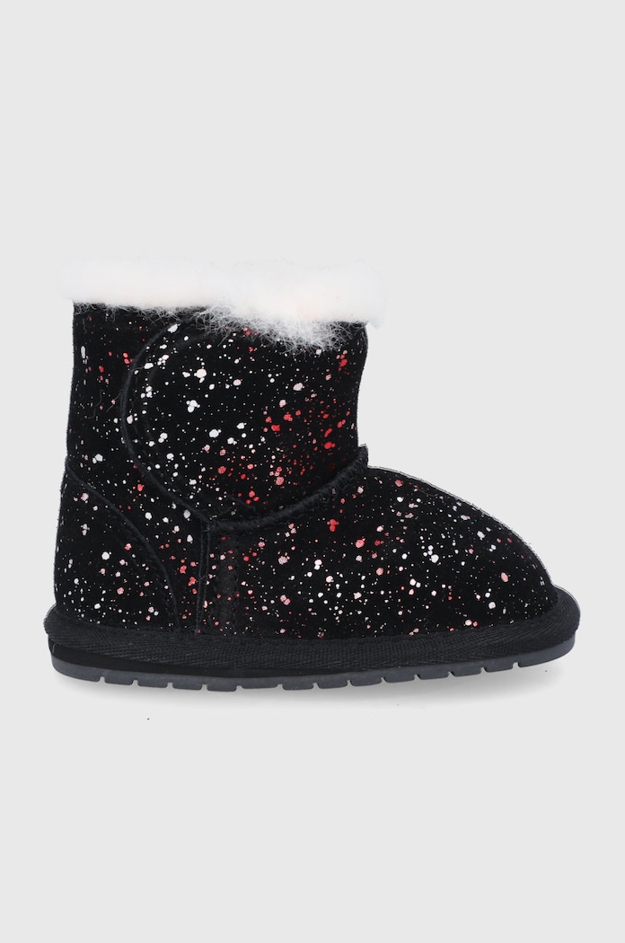 Emu Australia Śniegowce zamszowe dziecięce Toddle Galaxy ocieplane czarny B12660.Black