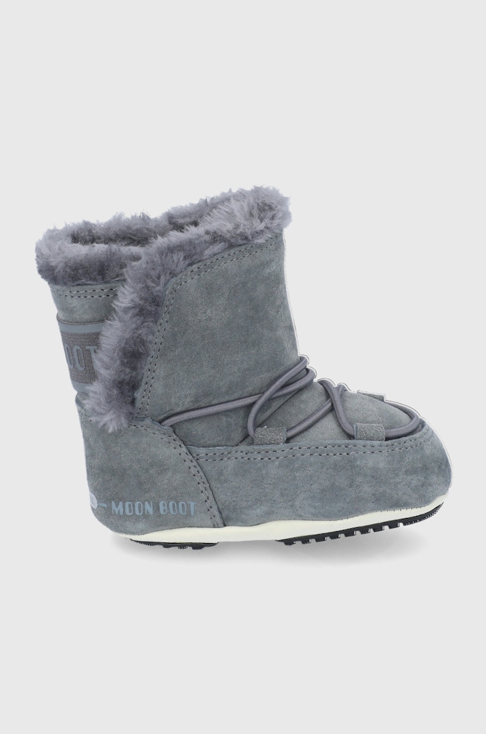 Moon Boot gyerek hócipő velúrból velúr bőr szürke 34010300.MOON.BOOT.CRIB