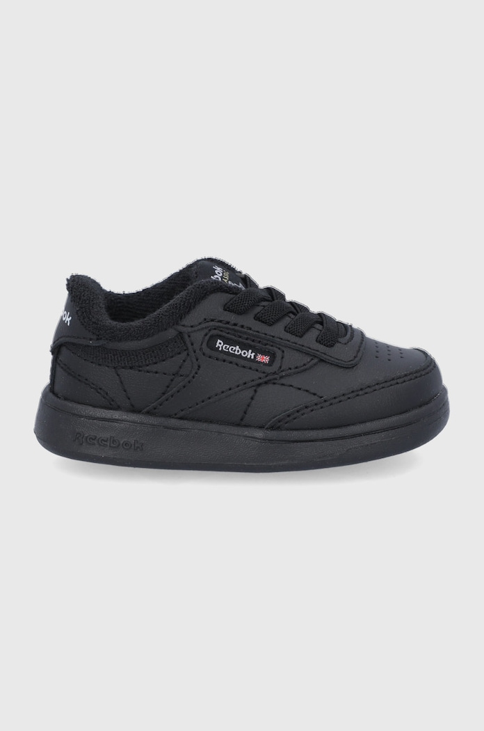 Detské kožené topánky Reebok Classic Club C FZ2096 usňová koža čierna FZ2096