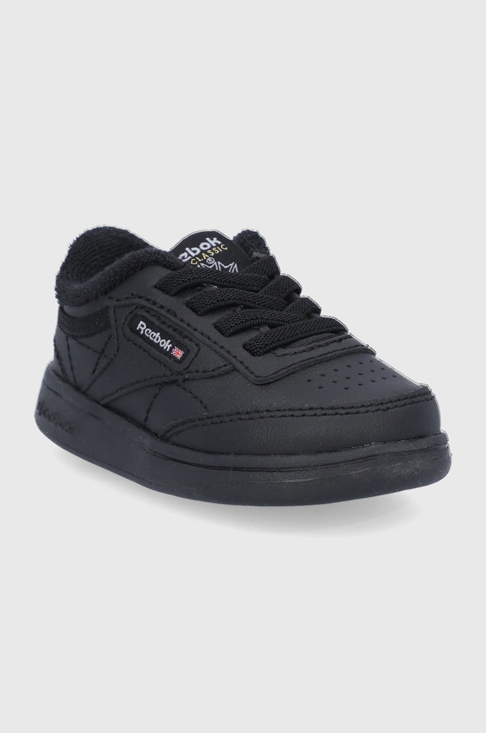 Detské kožené topánky Reebok Classic Club C FZ2096 FZ2096 čierna AW21