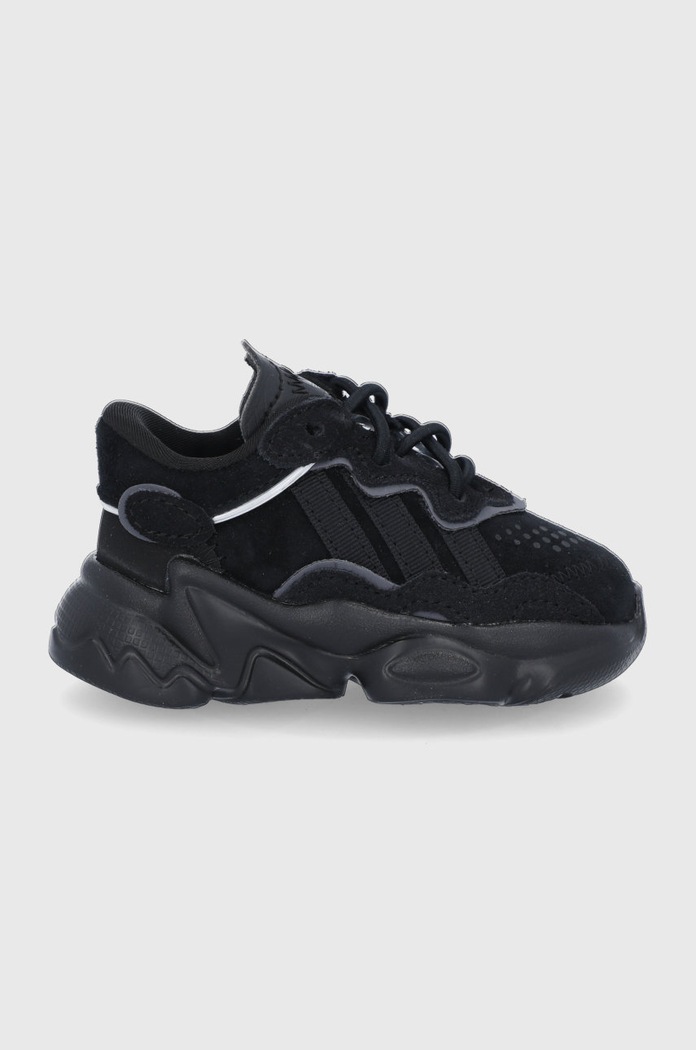 Παιδικά παπούτσια adidas Originals OZWEEGO δέρμα σαμουά μαύρο EF6300