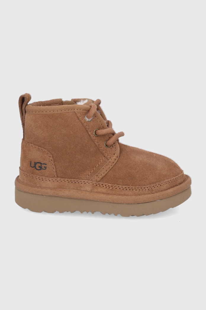 UGG śniegowce zamszowe dziecięce T Neumell II na zamek brązowy 1017320T.CHE