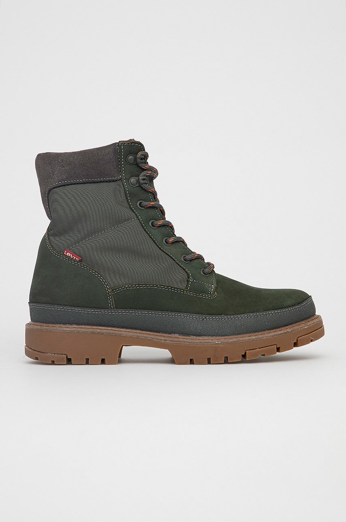 Levi's Trapery skóra zamszowa zielony D5369.0004