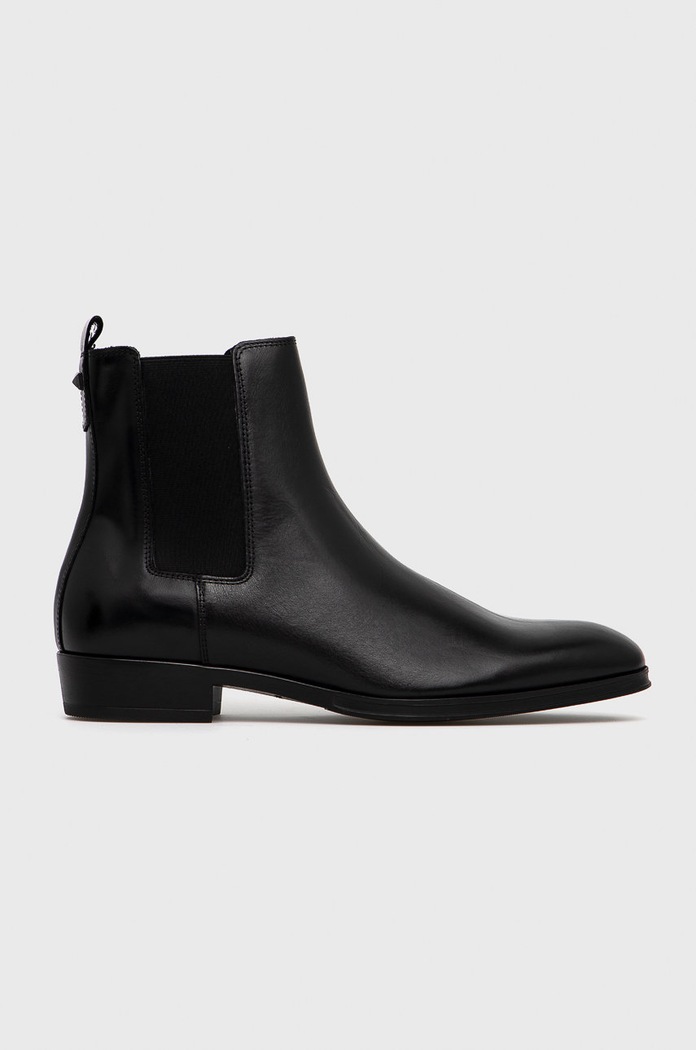 Karl Lagerfeld Sztyblety skórzane KL12250.Black.Lthr skóra licowa czarny KL12250.Black.Lthr
