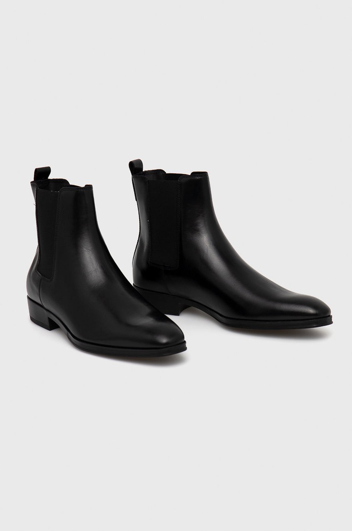 Karl Lagerfeld Sztyblety skórzane KL12250.Black.Lthr KL12250.Black.Lthr czarny AW21