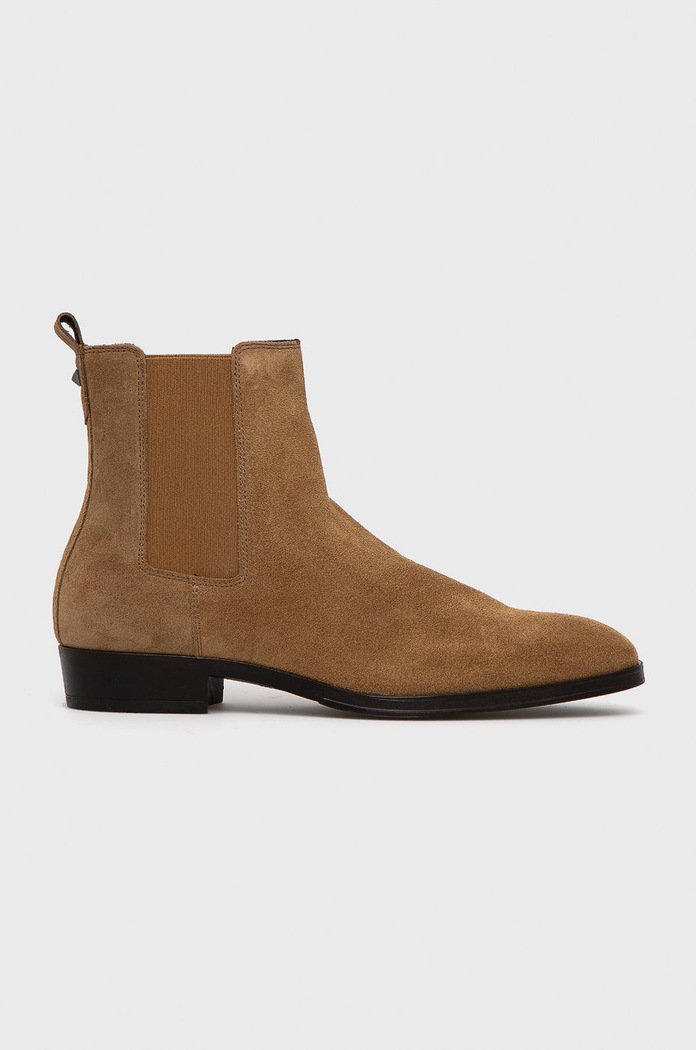 Δερμάτινες μπότες Τσέλσι Karl Lagerfeld URANO III casual καφέ KL12252.Earth.Sued