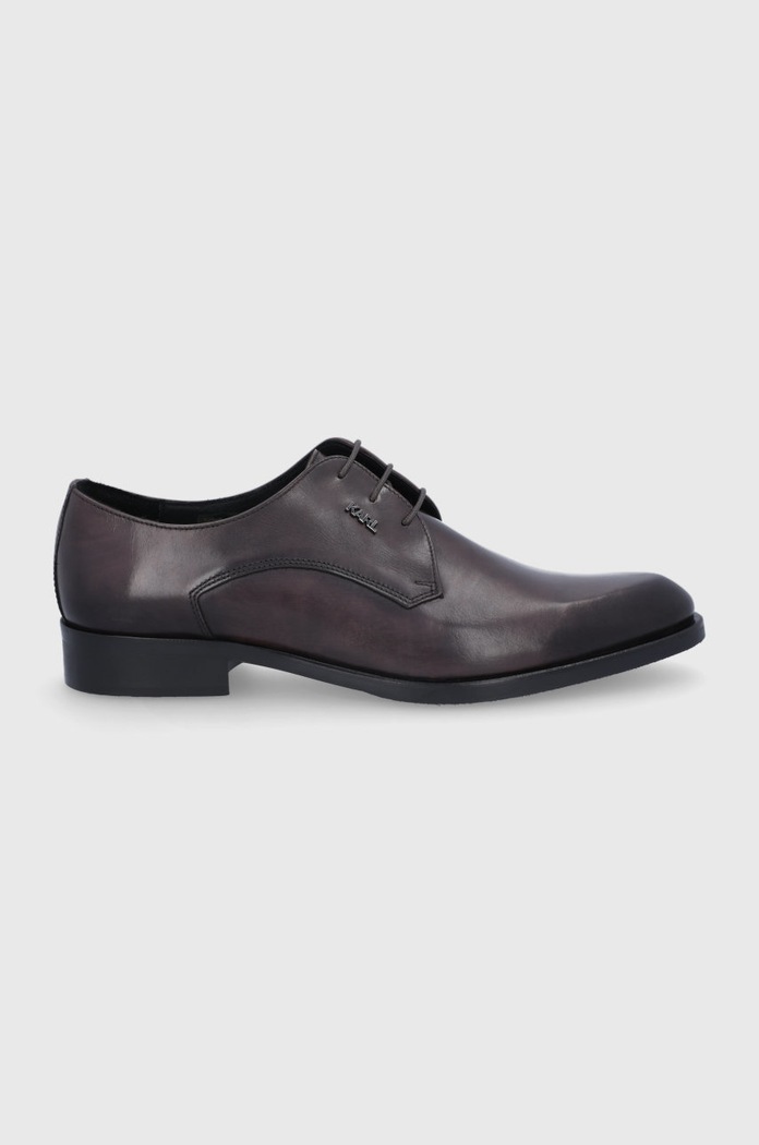 Kožené polobotky Karl Lagerfeld přírodní kůže hnědá KL12270.Dark.Brown