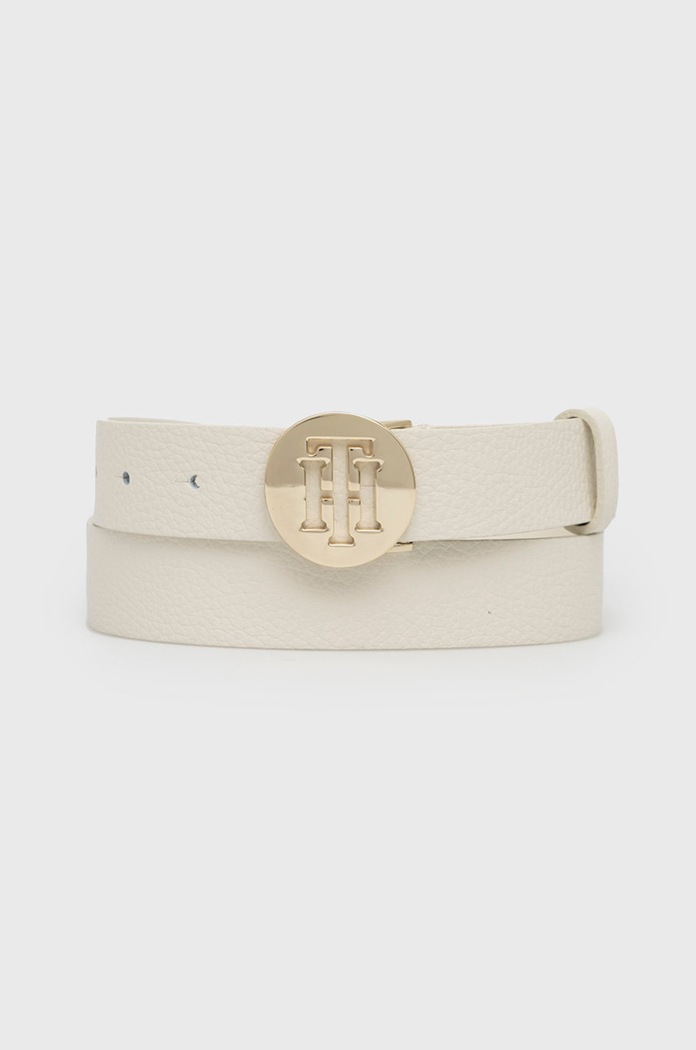 Tommy Hilfiger Pasek skórzany beżowy AW0AW10585.4890